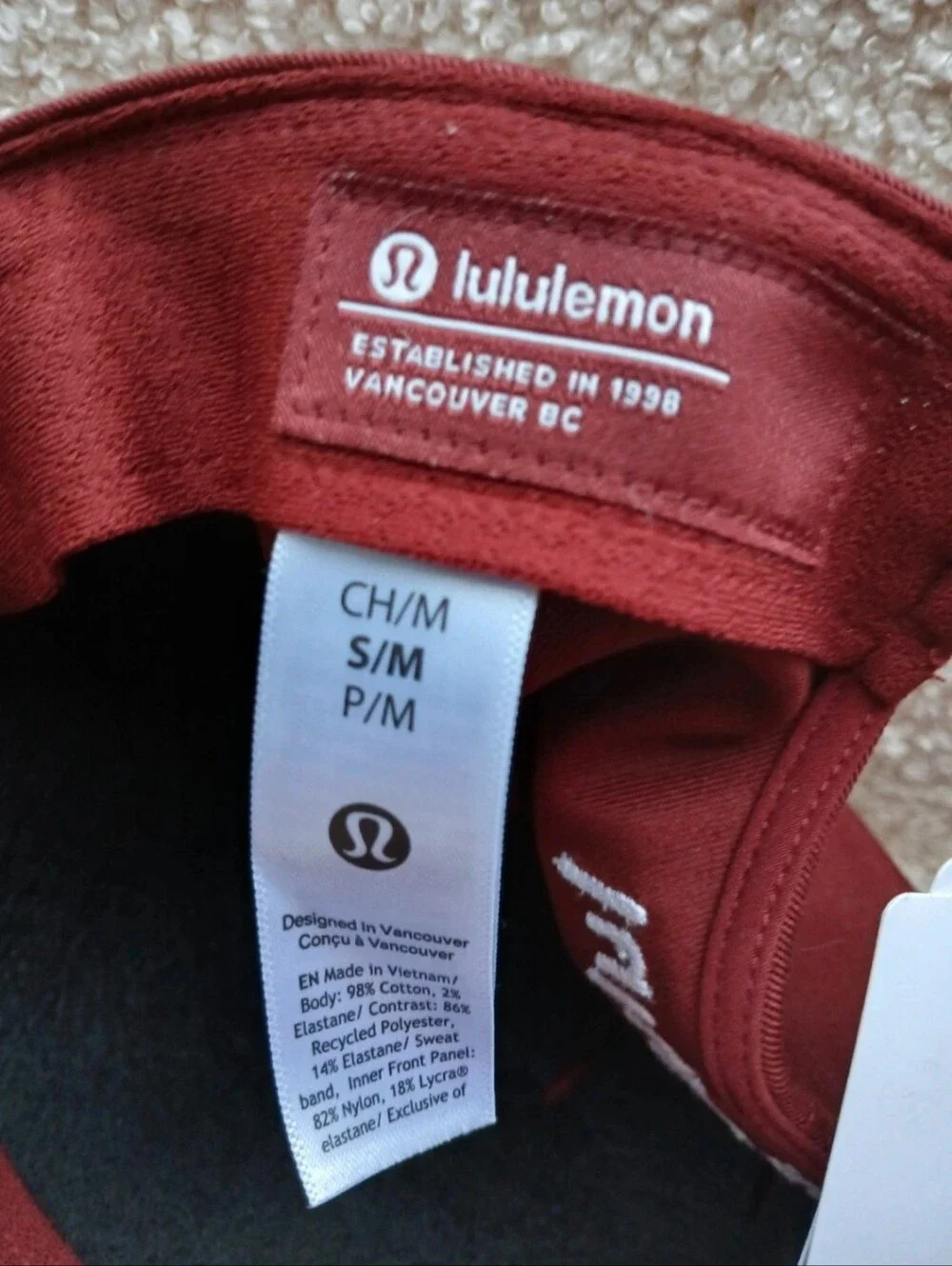 lululemon athletica  Cap in Maroon with Navy Chenille Lettering